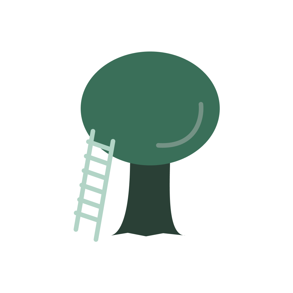An illustration of a tree and a ladder.
