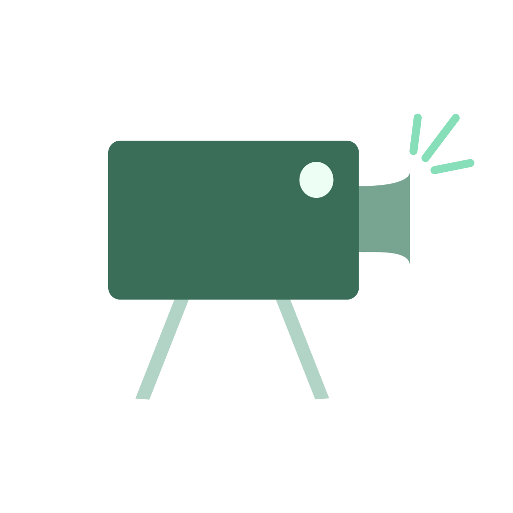 An illustration of a video shooting camera.